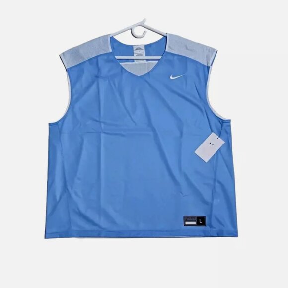 Nike Mens Athletic Tank Size L Reversible Mesh Lacrosse Light Blue NWT - Picture 1 of 6